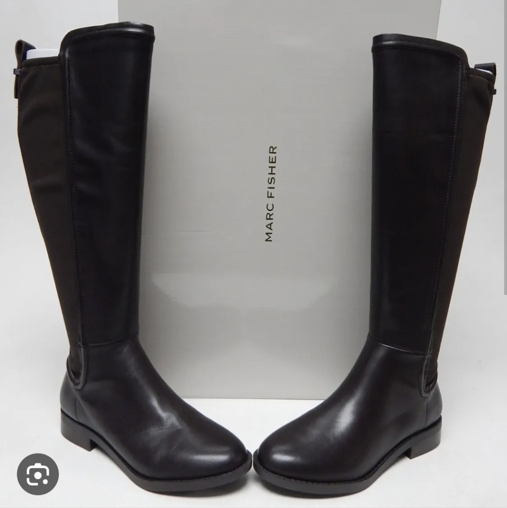 Marc Fisher SHIANE Black Leather Boots- 6